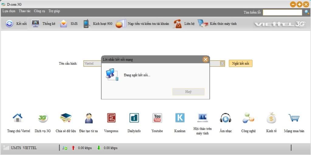 Cách phá băng thông Dcom 3G VIETTEL nhanh cho PC
