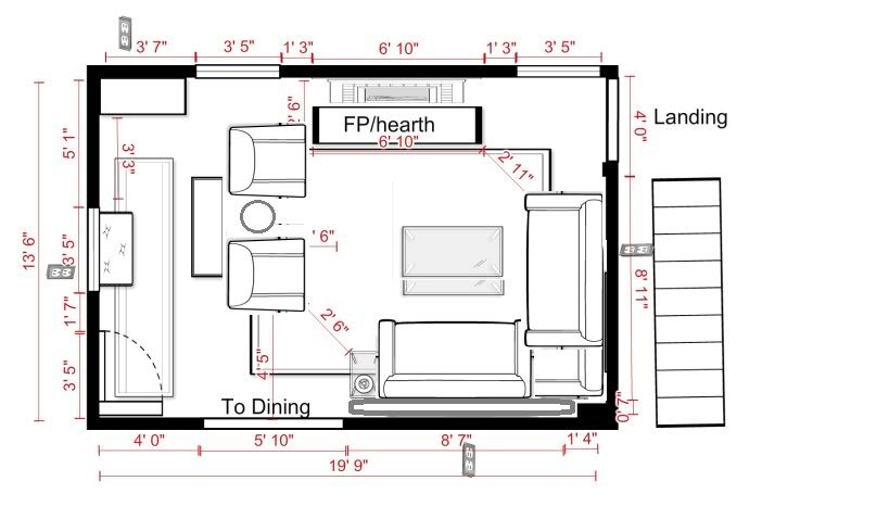 Living Room furniture arrangement (pics, plan)