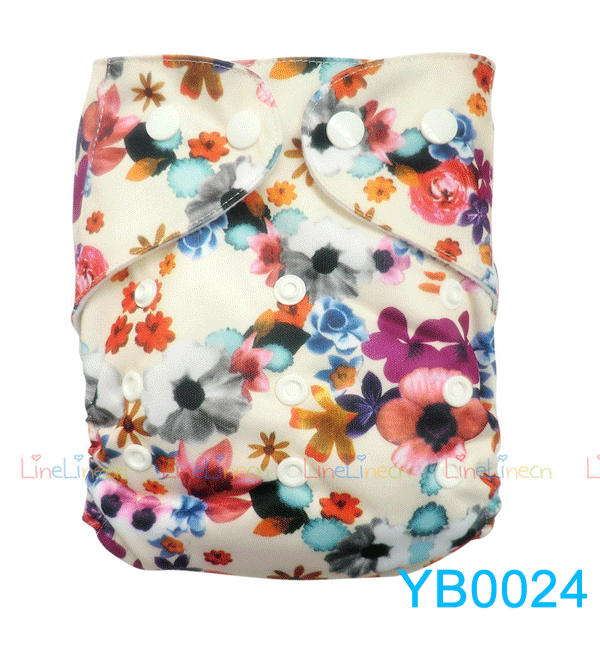 New Baby Infant Flowers Printed Cloth Diaper One Size Reusable Nappy Cover 024